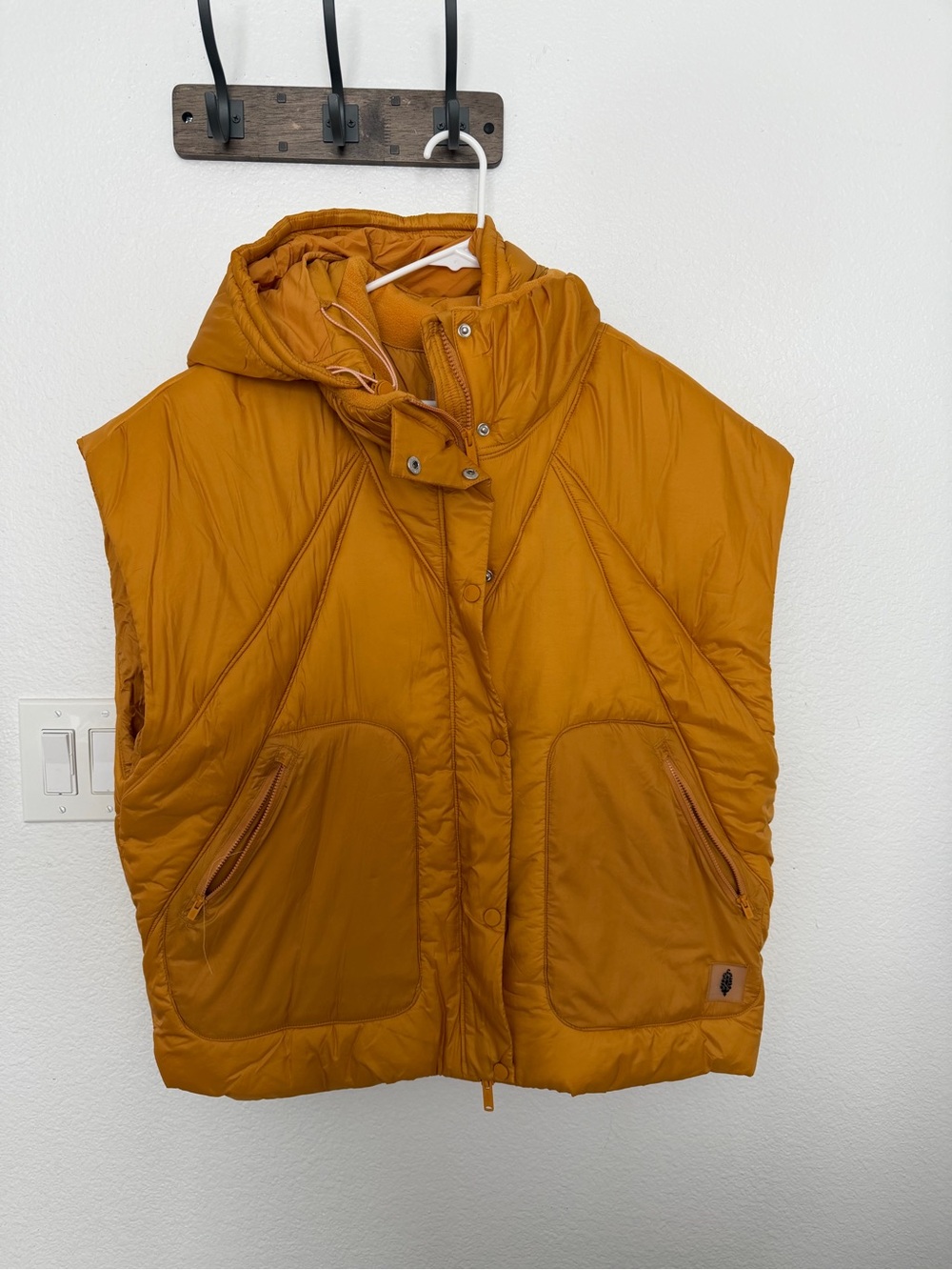 FP Movement by Free People Mustard Hooded Puffer Vest
